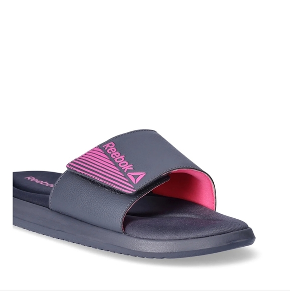 Reebok Women's Gray and Pink Slide Sandals -10 - Picture 5 of 5